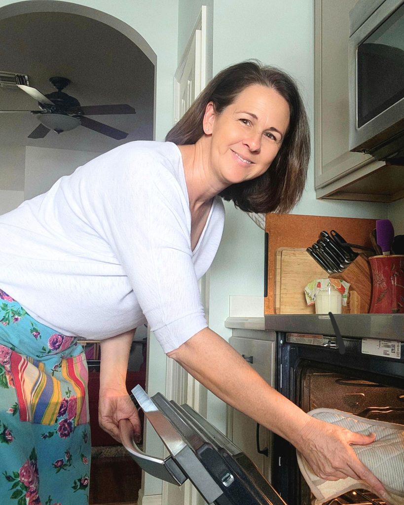 me taking something out of the oven