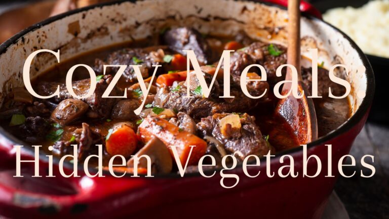 a pot filled with beef bourguignon